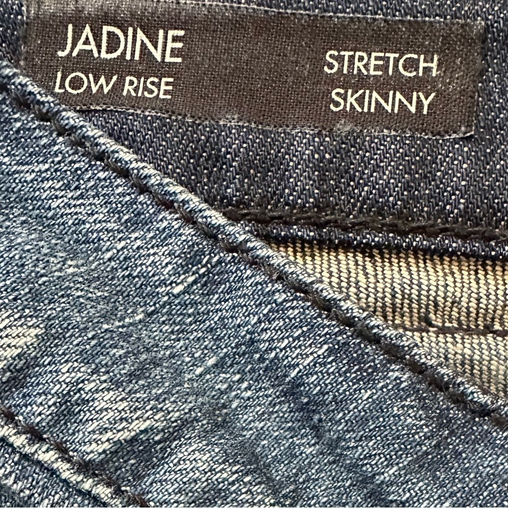 Buffalo David Bitton Jadine Low Rise Stretch Skinny Dark Wash Fading Whiskering - Picture 7 of 8